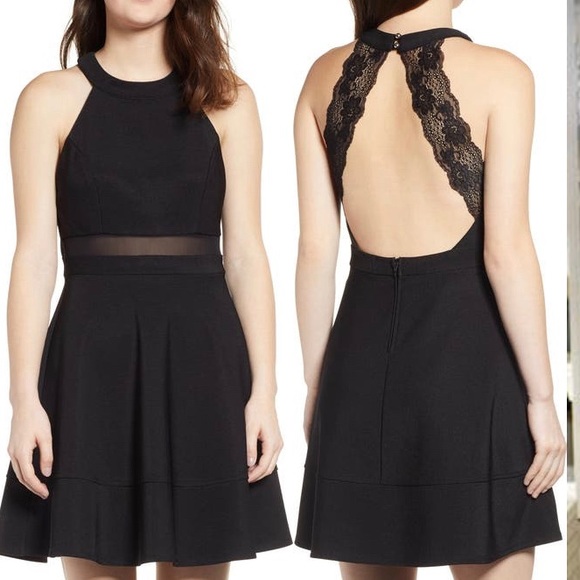 Love, Nickie Lew Dresses & Skirts - Love Nickie Lew Halter Neck Skater Dress Black 5 junior lace back straps